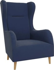 Tmavomodré zamatové kreslo ušiak Carole – Ropez