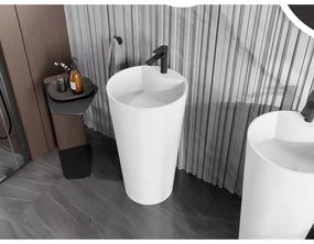 Mexen, Mexen Onyx-02 umywalka wolnostojąca z konglomeratu 45 x 45 cm, biała mat - 26544500