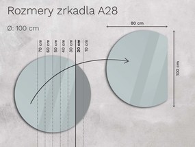 Atypické zrkadlo do kúpeľne s LED osvetlením A28 50x10