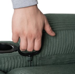 Masážne kreslo BOX Green Corduroy