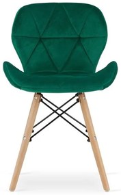 Set 4 zamatových kresiel LAGO - zelené