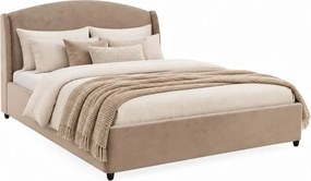 Elegantná čalúnená manželská posteľ Venazio s úložným priestorom 160x200, taupe