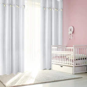 DETSKÁ ZÁCLONA NA KRÚŽKOCH KIDS 1 140X250 CM BIELA
