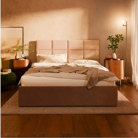 Manželská posteľ YORK Velvet 160×200 cm sivá