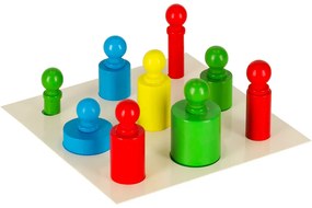KIK Drevené Montessori valcové závažia – farebné vzdelávacie puzzle