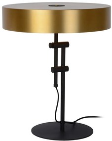 Lucide 30570/02/02 GIADA - Stolná lampa - priemer 40 cm - 2xE27 - Matné zlato / Pattina
