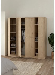 Šatníková skriňa v dekore duba v prírodnej farbe 195,5x200 cm Billund – Tvilum