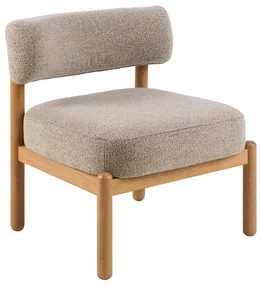 Designové lounge křeslo Burley béžové/dub přírodní