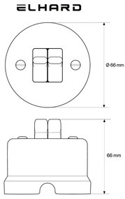 Elhard Nástenný keramický vypínač s páčkami č.5b, čierny KN1255B