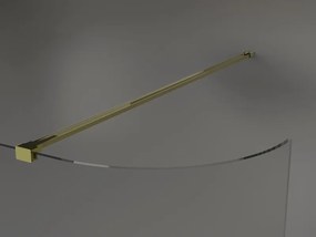 Mexen Kioto, zaoblená sprchová zástena 90 x 200 cm, 8mm číre sklo, zlatý profil, 800-090-101-50-06