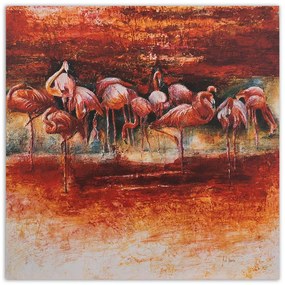 Gario Obraz na plátne Kŕdeľ ružových plameniakov Rozmery: 40 x 40 cm