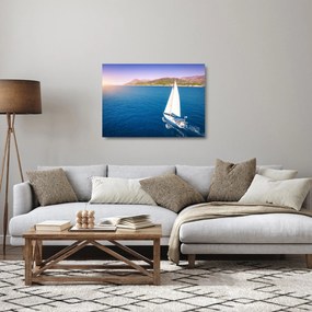 Sklenený obraz - Výlet loďou (70x50 cm)