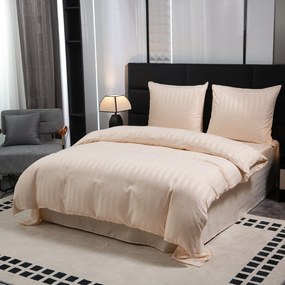 Hotelové obliečky z mikrovlákna JASMINE šampanská - prúžok 2 cm Rozmer obliečky: 70 x 90 cm | 140 x 200 cm