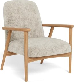Lounge kreslo Auckland z masívu béžové/dub prírodný