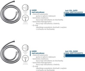 Kuchinox Lugo, sprchová hadica 1700 mm, chrómová, LAV-CRL_04QD