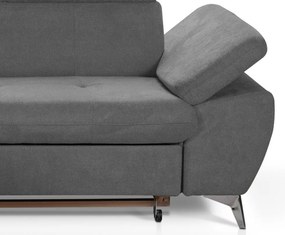 Rohová sedacia súprava Gisele, stredne šedá látka, ľavý roh