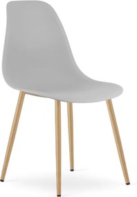 Set dvoch jedálenských stoličiek WAT sivý - naturálne nohy (2 ks)