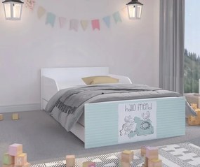 DomTextilu Vkusná detská posteľ s mentolovým čelom 180 x 90 cm s myšičkami  Biela 46928