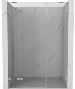 Mexen Lunar, ľavé otočné sprchové dvere 125 cm, 8mm číre sklo, oceľový profil, 834S-125-050-97-00-L