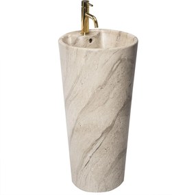 Rea Blanka, voľne stojace umývadlo 40x40x85 cm, imitácia kameňa - matný mramor, REA-U4664