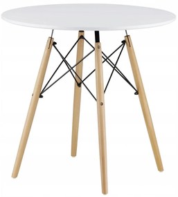 SUPPLIES LEO Škandinávsky jedálenský stôl dub 80 cm - biely
