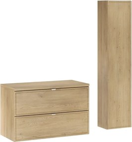 Kúpeľňová zostava Terra s doskou a skrinkami 80 cm dub cremona