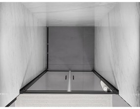 Mexen Exo, dvojkrídlové sprchové dvere 100x200 cm, 6mm číre sklo, čierny profil, 814-100-000-70-00