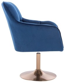 LuxuryForm DESIGN Kreslo AMALFI VELUR na zlatom tanieri - modré
