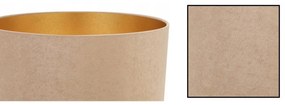 Závesné svietidlo MEDIOLAN, 1x tmavobéžové/zlaté textilné tienidlo, (fi 40cm)
