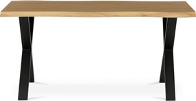 Jedálenský stôl 160x90 cm HT-F4316 OAK divoký dub / čierne nohy