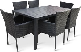 Noela Záhradný jedálenský set Viking L + 6x ratanové kreslo Bali