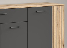 Komoda so zásuvkou Esteban 150 cm, antracit/dub evoke