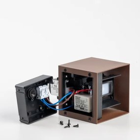 BRILAGI - LED vonkajšie nástenné svietidlo so senzorom CUBE LED/6W/230V hnedé IP65