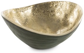 DEKORAČNÁ KOVOVÁ MISKA PEDRO1 (05) 16X16X8 CM TMAVOZELENÁ