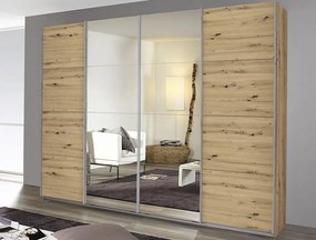 Šatníková skriňa Syncrono, 271 cm, dub artisan / zrkadlo