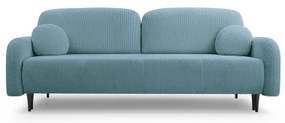Rozkladacia čalúnená trojmiestna pohovka CLOUDY tyrkysová