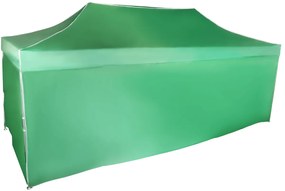 Rýchlorozkladací nožnicový stan 3x6m – hliníkový, Zelená, 4 bočné plachty
