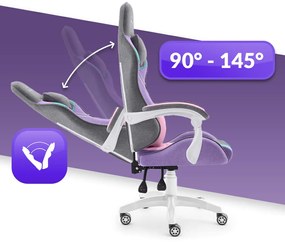 Herná stolička RAINBOW RUŽOVÁ-FIALOVÁ-MÄTOVÁ-SIVÁ LÁTKA