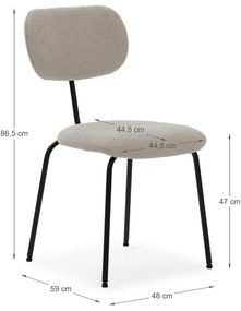 Béžové jedálenské stoličky v súprave 4 ks Dash – Marckeric