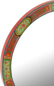 Drevené farebné okrúhle zrkadlo Mumbai mango wood - Ø 75*3 cm