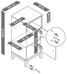 Plochá príručná skrinka do kúpeľne »Eklund«