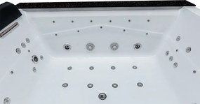BPS-koupelny Hydromasážna vírivá vaňa KALAMBO 914 BL190x150 Čierna/Biela s ohrevom vody