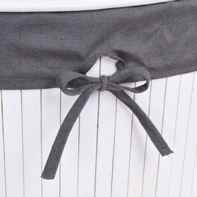 Bambusový kôš na bielizeň 60 l biely/sivý