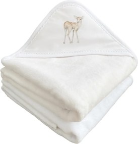 Novorodenecká osuška s kapucňou vanilka 80x80cm