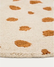 Krémový prateľný/ručne tkaný bavlnený detský koberec ø100 cm Tandani – Kave Home