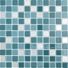 Sklenená mozaika Premium Mosaic tyrkysová 30x30 cm lesk MOS25MIX12