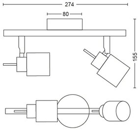 Philips - Bodové svietidlo MERANTI 2xGU10/35W/230V biela