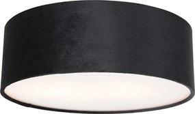 Moderné stropné svietidlo čierne 30 cm so zlatým vnútrom - Drum