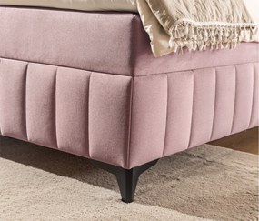 Posteľ Boxspring Wasil 180x200 s úložným priestorom - ružový hydrofóbny zamat Element 18