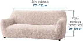 Bielastické poťahy GRAFITI NOVÉ béžové trojkreslo (š. 170 - 220 cm)